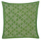 Artisan Hand Loomed Cotton Square Pillow - Green Ginkgo Design - 24" Arcadia Home
